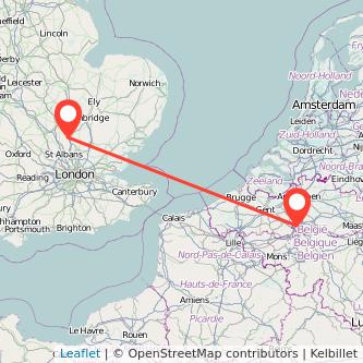 Hitchin Brussels bus map