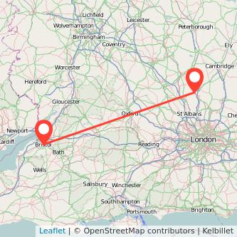 Hitchin Bristol bus map