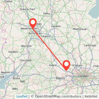 High Wycombe Walsall bus map