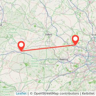 High Wycombe Swindon train map