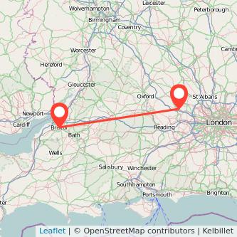 High Wycombe Bristol train map