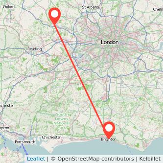 High Wycombe Brighton train map