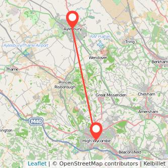 High Wycombe Aylesbury train map