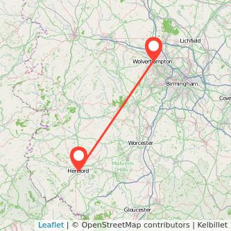 Hereford Wolverhampton train map