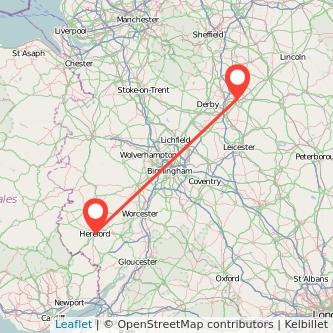 Hereford Nottingham train map