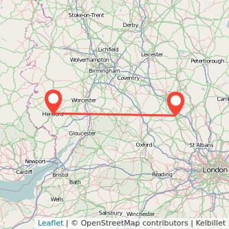 Hereford Milton Keynes train map