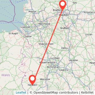 Hereford Leeds train map