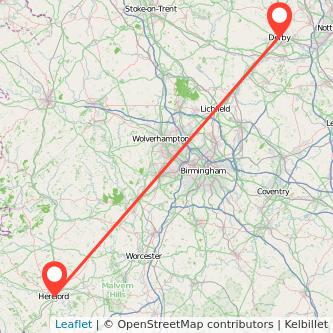 Hereford Derby bus map