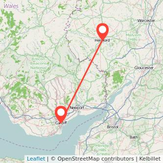 Hereford Cardiff bus map