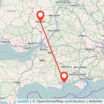 Hereford Bournemouth train map