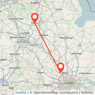 Hemel Hempstead Derby train map