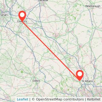 Hemel Hempstead Coventry train map