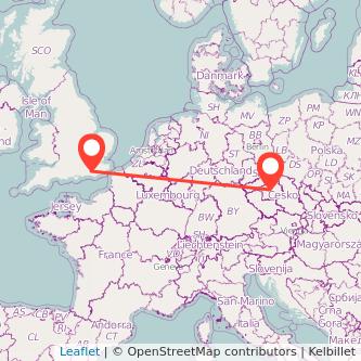 Haywards Heath Prague bus map