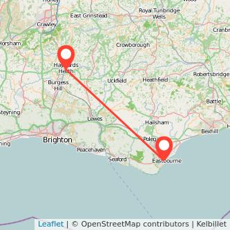 Haywards Heath Eastbourne train map
