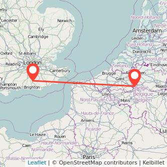 Haywards Heath Brussels train map