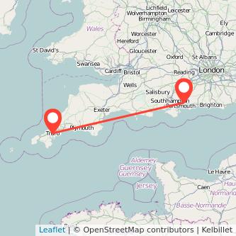 Havant Truro train map