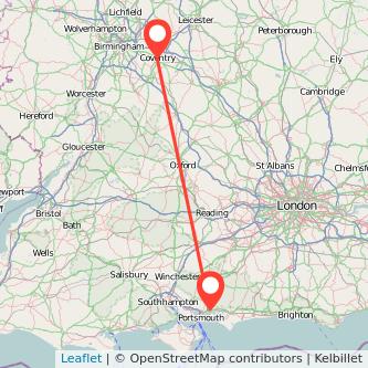 Havant Coventry train map