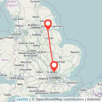Hatfield Scunthorpe train map