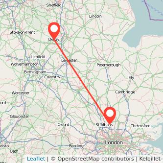 Hatfield Derby bus map