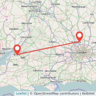 Hatfield Bristol bus map