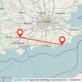 Hastings Winchester train map
