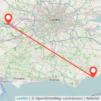 Hastings Reading train map