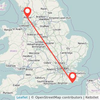 Hastings Preston train map