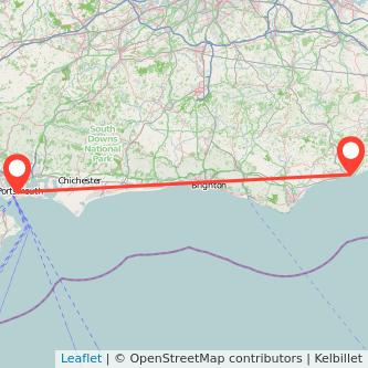 Hastings Portsmouth train map