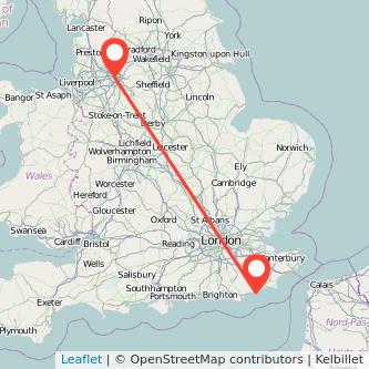 Hastings Manchester train map