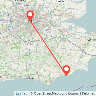 Hastings London train map