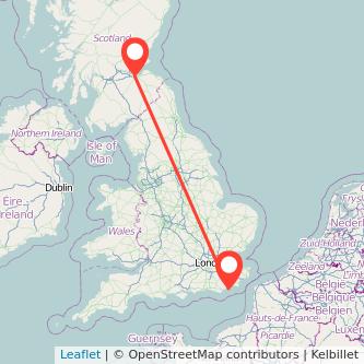 Hastings Edinburgh train map