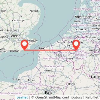 Hastings Brussels train map