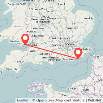 Hastings Cardiff train map