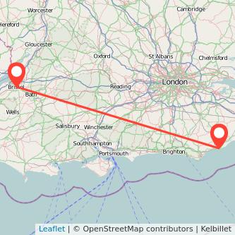 Hastings Bristol train map