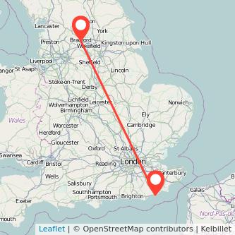 Hastings Bradford train map