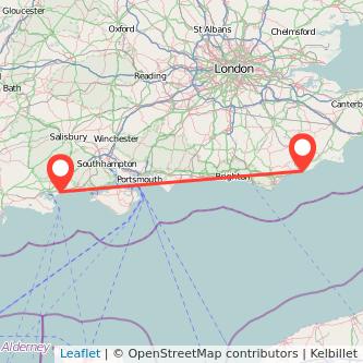 Hastings Bournemouth train map