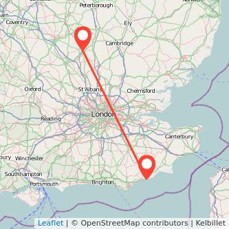 Hastings Bedford train map