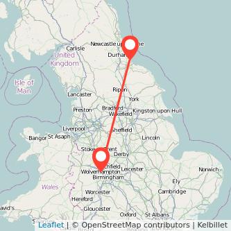 Hartlepool Wolverhampton bus map