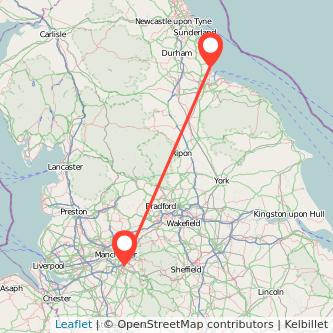 Hartlepool Stockport bus map