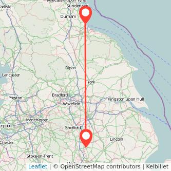 Hartlepool Mansfield bus map