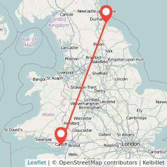 Hartlepool Cardiff bus map