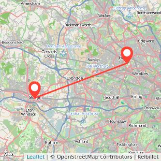 Harrow Slough bus map