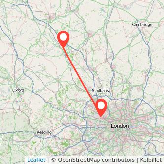 Harrow Milton Keynes bus map