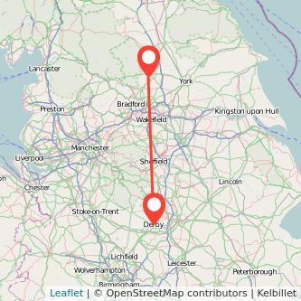 Harrogate Derby train map