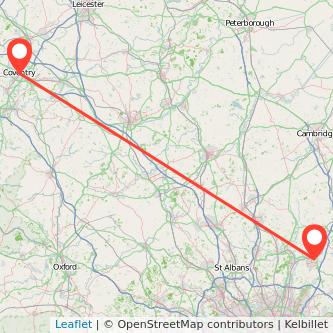 Harlow Coventry train map