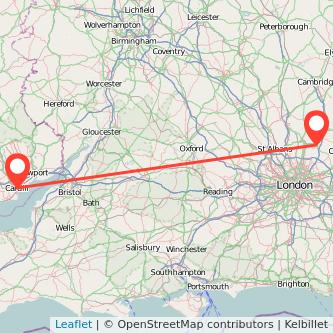 Harlow Cardiff train map