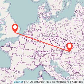 Harlow Budapest train map