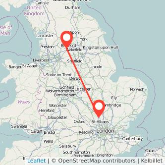 Halifax Luton train map