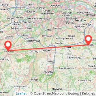 Guildford Sevenoaks bus map