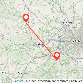 Guildford Oxford train map